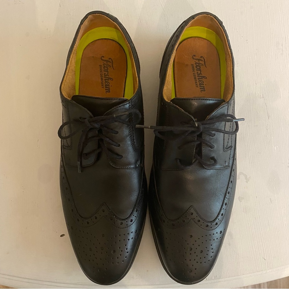 Florsheim Men's Black Leather Wingtip Oxford Dress Shoe Size 13D